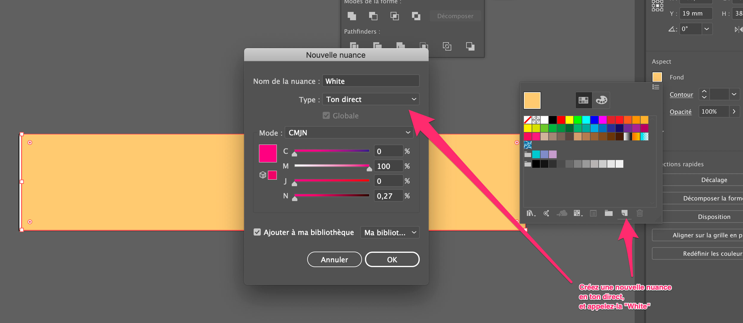 Calque blanc de soutien dans Illustrator