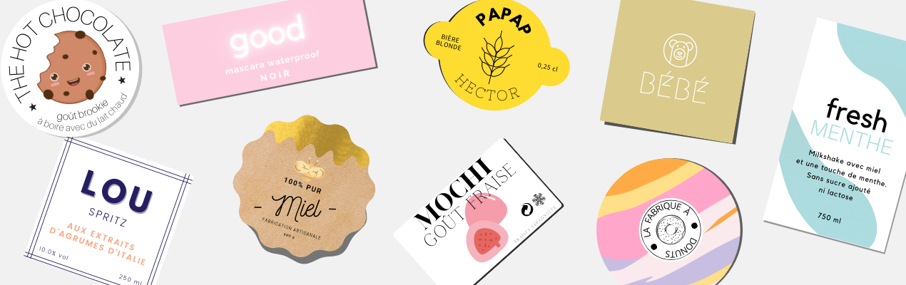 Etiquettes adhésives pour cosmetiques et parfums