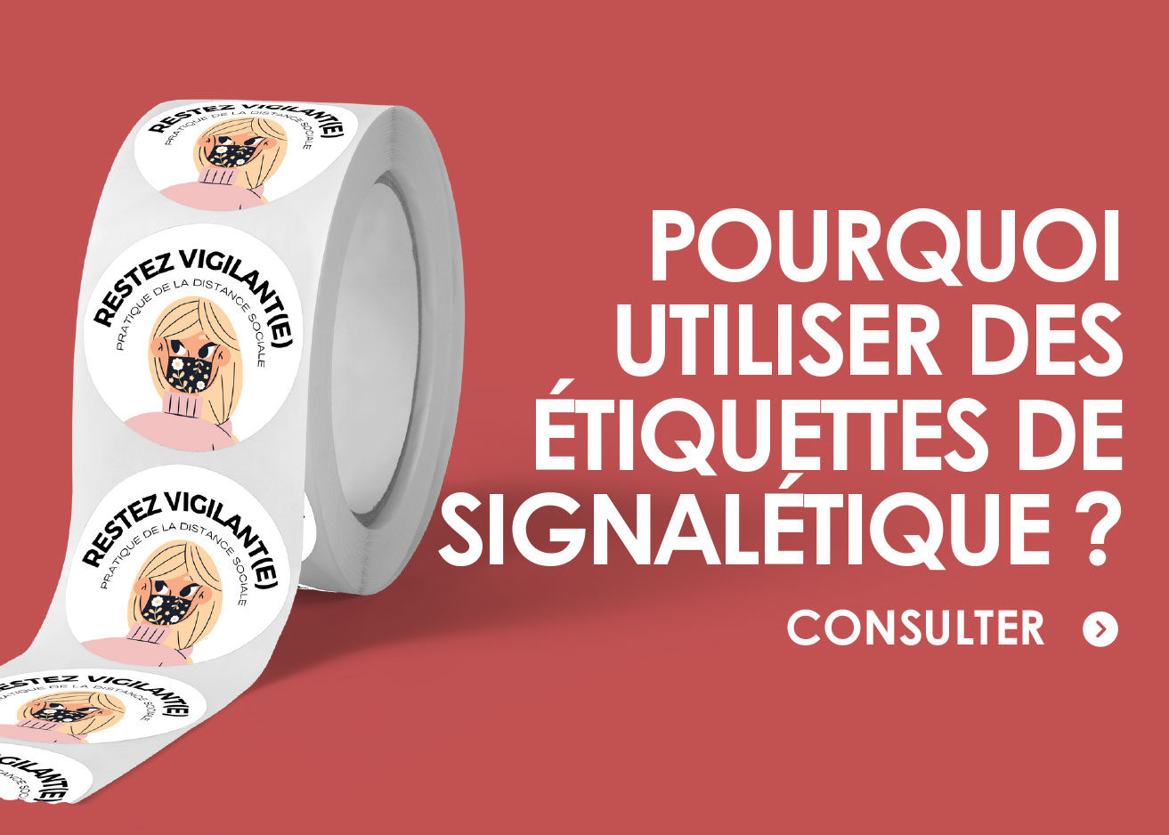 Etiquette adhésive signaletique