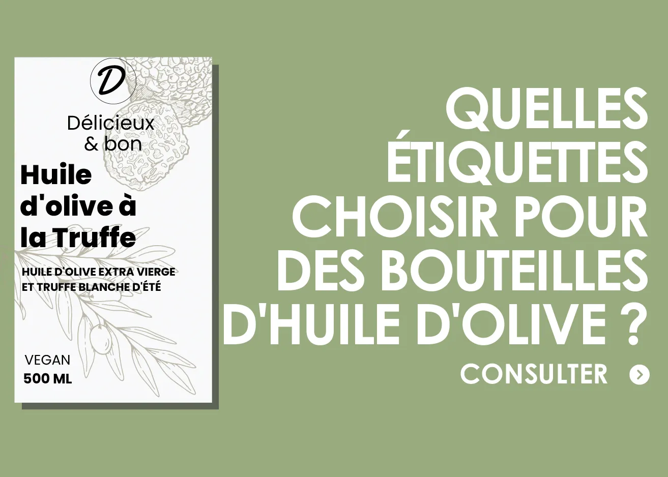 Etiquette adhésive pour huile d'olive