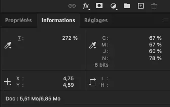 Taux d'encrage dans Adobe Photoshop