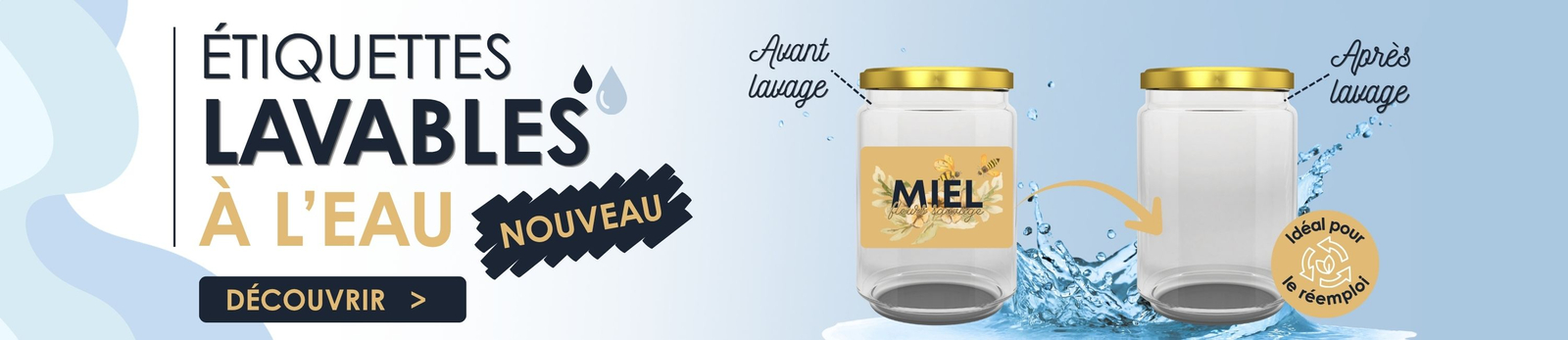 Etiquettes lavables à l'eau